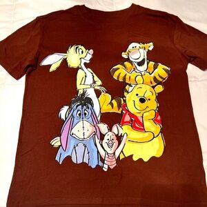 Disney Brown T-Shirt with Classic Characters-Child Large (11-13)
